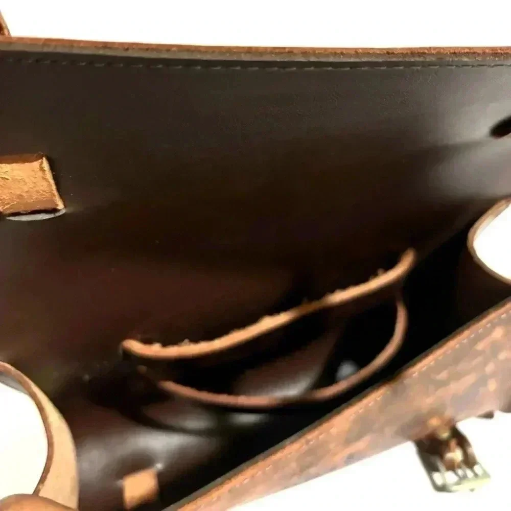 Stage coach unisex brown leather motorcycle handlebar bag